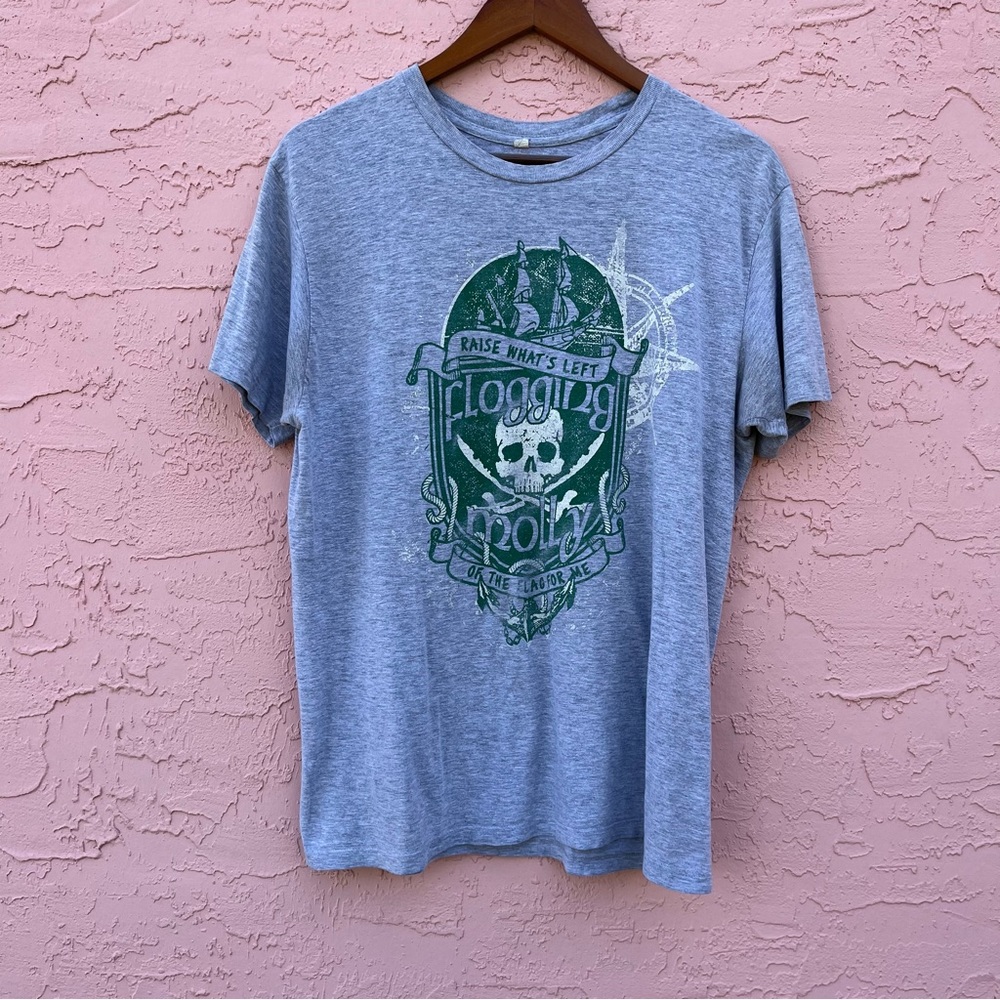 Flogging Molly Band Tee T-Shirt Graphic Faded Adult Flaw